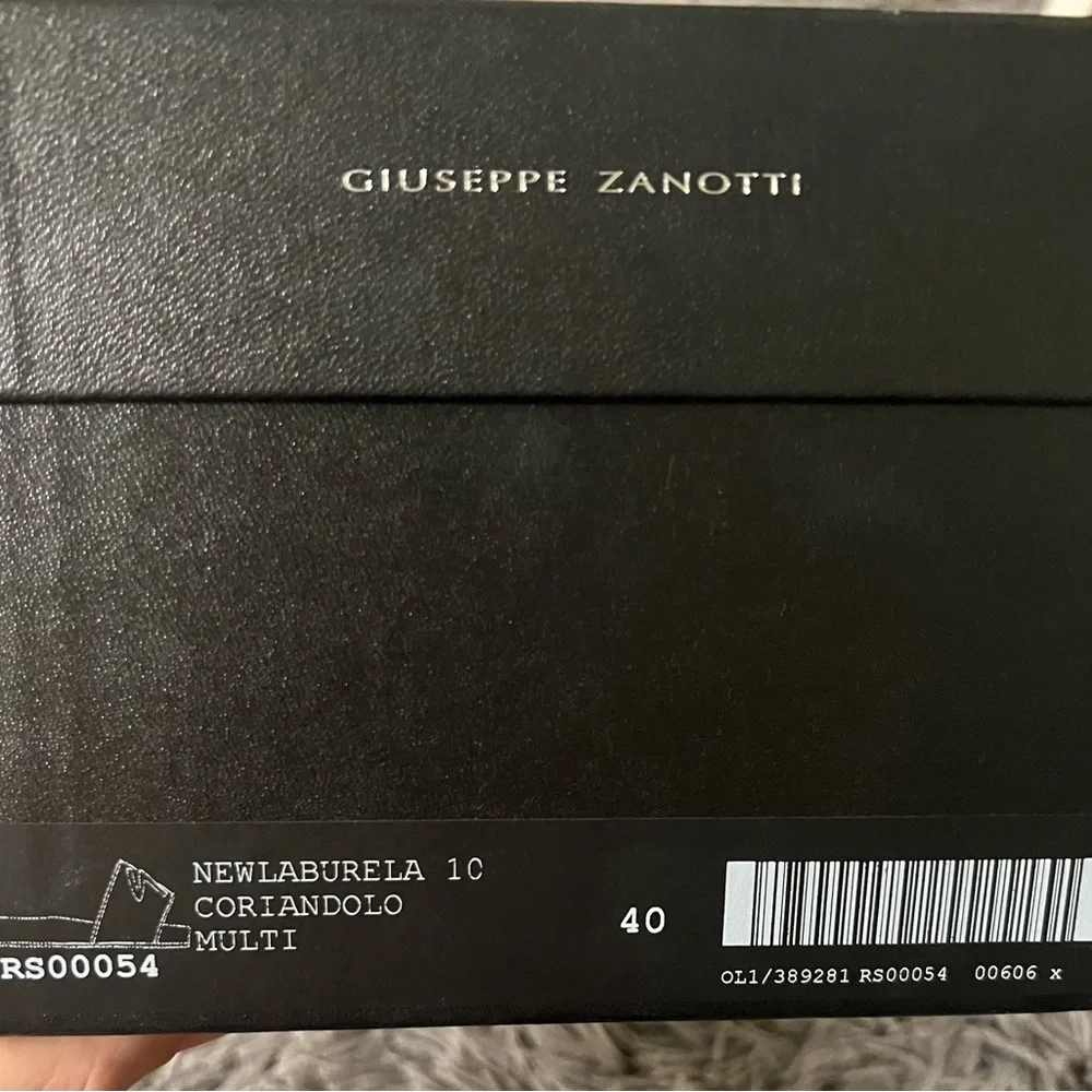 Giuseppe Zanotti White Multicolor Glitter Brett Slides Size 40